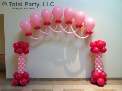 triple pearl string arch - Balloons Above